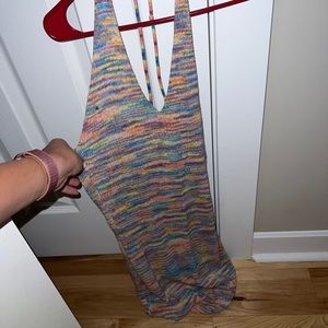 XS rainbow halter dress